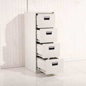 ארון תיוק מתכת מודרני לבן עם 4 מגירות, ארון אחסון אנכי מפלדה עם מנעול מאובטח לשימוש במשרד או בתחנת עבודה. - Product Image 5
