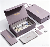 Boîte cadeau magnétique de luxe personnalisée avec tiroir coulissant, estampage à chaud et gaufrage, emballage en papier sur mesure pour ensemble de lunettes et de parfums
