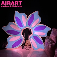 Costume de marche gonflable avec éclairage LED, taille adulte, fleur gonflable, costume avec lumière LED