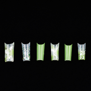 504 faux ongles carrés effilés semi-couvrants extra longs sans courbe en C transparents 12 tailles pour extension d'ongles en salon – Outil de pose facile - Product Image 4