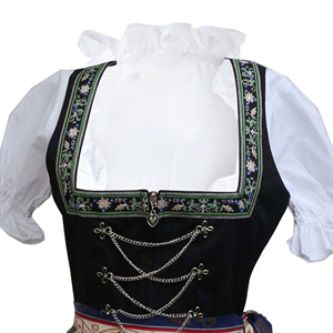 ชุดเดรส Dirndl แบบดั้งเดิมสำหรับผู้หญิงขายส่ง ชุดเสื้อปักลาย กระโปรงลายทาง พร้อมผ้ากันเปื้อน ทรงเอไลน์ ยาวแบบแม็กซี่ เหมาะสำหรับงานเทศกาลและงานปาร์ตี้ - Product Image 6