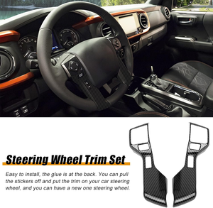 <strong>Car</strong> Carbon Fiber Center Console Steering Wheel Button Panel Molding Trim Cover for Toyota 3rd Gen Tacoma Auto Exterior Parts - Product Image 6