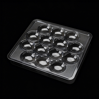 Emballage jetable en blister en plastique PET recyclable transparent à 15 cellules avec matériaux recyclés