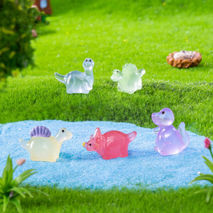 Figurines de dinosaures miniatures qui brillent dans le noir, mini-animaux en résine à dissimuler pour garnir les vases, décorations pour micro-maisons de poupées et aquariums - Product Image 3