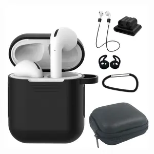 6 In 1 Kotak Penyimpanan Earphone Tas Earbud Headphone Pelindung Headset Cover untuk Apple Udara Pods Case Aksesoris Anti Hilang Tali