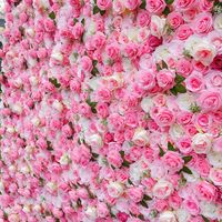 3D 5D Rosa Leinwand Künstliche Blumenwand Hochzeits-Hintergrund Künstliche Rosenwand