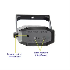 Lampu disko Laser RGB, lampu sinar Laser dengan pengaktifan suara, lampu pesta DJ dengan kontrol musik untuk pesta ulang tahun dansa rumah