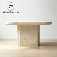 Table console moderne en travertin, table d'entrée rectangulaire en pierre, table d'appoint étroite, base en bloc massif pour salon, couloir