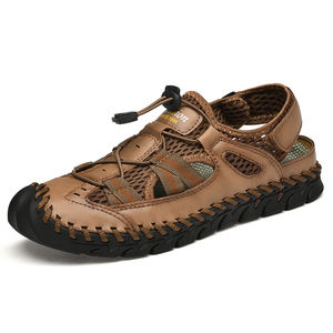 편안한 부드러운 어퍼 좋은 품질 여름 해변 재미 남자 순수 가죽 샌들 - Product Image 3