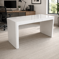 Bureau de direction moderne personnalisé, poste de travail en pierre de surface solide blanche, en forme de U, monoplace, table de bureau écologique