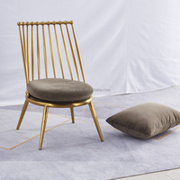 Ensemble de meubles de salon au design simple, canapé doré, chaise en acier inoxydable, chaise de loisirs de luxe en métal, chaise d'hôtel pour mariage et fête