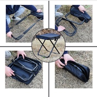 Tabouret pliant portable en alliage d'aluminium épaissi de 40 cm de hauteur, pour camping, pêche et extérieur