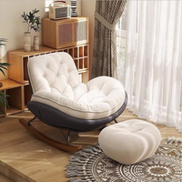 Fauteuil à bascule pour adultes, doux et confortable, idéal pour balcon, salon, chambre à coucher