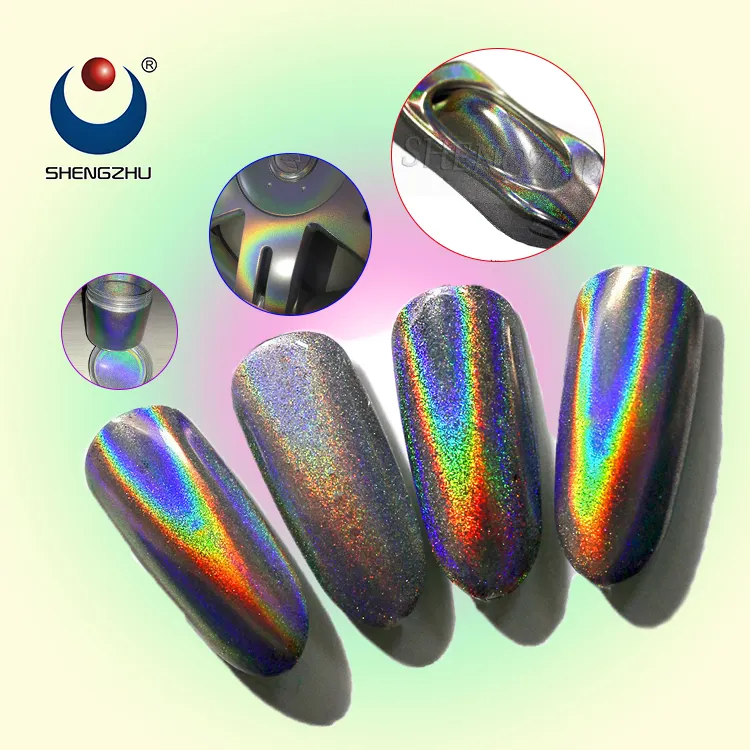 Shengzhu yeni yansıtıcı holografik toz ayna krom araba tırnaklar için pigment