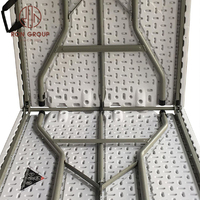 Table de pique-nique rectangulaire pliable en plastique HDPE de 6 pieds pour l'extérieur, mobilier d'hôtel moderne en gros