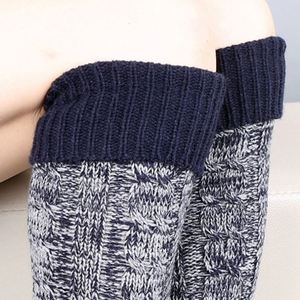 Cubrebotas de Invierno Navideños de Punto, Calcetines Largos de Colores Mezclados por Encima de la Rodilla - Product Image 3