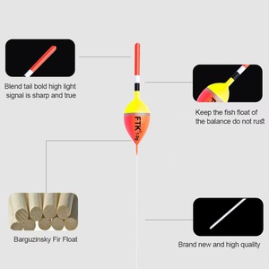 Ensemble de flotteurs de pêche <span class=keywords><strong>FTK</strong></span> 5 pièces en bois 2g 3g 4g 5g pour la pêche à la carpe, accessoires de pêche - Product Image 3