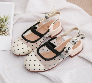 Sandales d'été tendance à pois en maille, sandales princesse à bout fermé pour filles - Product Image 3