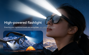 Custom High Lumen Flashlight AI Glasses Audio & Communication Smart Sunglasses <b>with</b> AI & Translation Hand-free Glasses Wholesale - Product Image 5