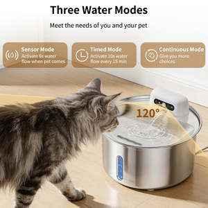 Cat Stainless Steel & Plastic Rechargeable <b>Automatic</b> Waterproof Easy to Clean Pet <b>Water</b> <b>Dispenser</b> - Product Image 5