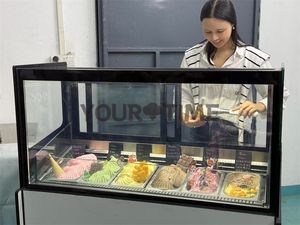 <span class=keywords><strong>Vitrine</strong></span> de congélation pour gelato professionnelle, armoire de présentation de crème glacée avec dessus en verre, certifiée ETL CE, pour cafés, équipement de machine à grignoter - Product Image 3