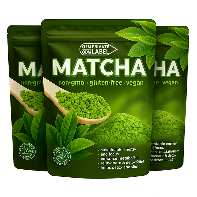 Wholesale Raw A-AAAAAA Grade Organic Health Tea Matcha Green Tea Powder New Bulk Box Bottle Packaging