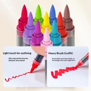 ปากกาอะคริลิคหัวแปรง <span class=keywords><strong>Flysea</strong></span> ขนาด 6 มม. ปากกามาร์คเกอร์ความจุมากสำหรับระบายสีบนไม้ หิน แก้ว ผ้าใบ หิน ผ้า โลหะ เซรามิก - Product Image 2