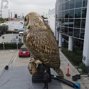 Statue géante gonflable réaliste d'hibou personnalisée avec éclairage LED, modèle animal pour centre commercial/plaza/parc extérieur/événement sur le thème de la faune - Product Image 3