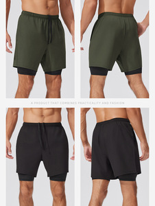 Herenshorts 2-in-1, dubbele laag, lichtgewicht, workout, sportshorts, gym fitness kleding, aangepaste LOGO - Product Image 2