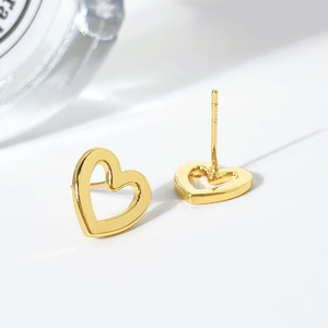 ต่างหูแบบติดหูรูปหัวใจเล็กน่ารัก ชุบทอง 18k ดีไซน์ทันสมัย คอลเลคชั่นใหม่ปี 2026 สำหรับผู้หญิง - Product Image 5