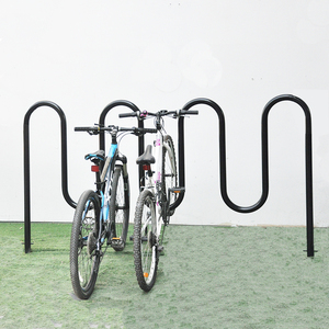 Estante de almacenamiento de bicicletas comercial personalizado con recubrimiento de polvo negro tipo onda - Product Image 2