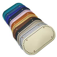 Base de sac ovale en PU tissé à la main avec motif croisé, accessoire de couture, épaisseur variée, en stock