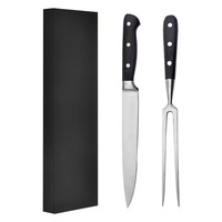 Ensemble de barbecue de haute qualité avec couteau de chef de cuisine et fourchette à barbecue manche en bois