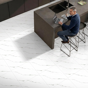Glacier Brown 600x600mm Polished Porcelain <b>Tiles</b> Digital Print Marble Look Ceramic Flooring Design - Product Image 3