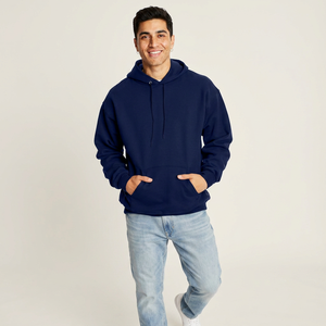Men's Regular Fit Fleece Pullover Hoodie Polyester/Cotton Front Logo Breathable Quick Dry OEM Service Clush Industries - Product Image 1