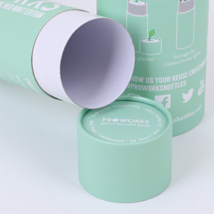 Botella de agua aislada a todo color de diseño personalizado, cilindro biodegradable, caja de cartón, embalaje de tubo de papel <span class=keywords><strong>Proworks</strong></span> - Product Image 6