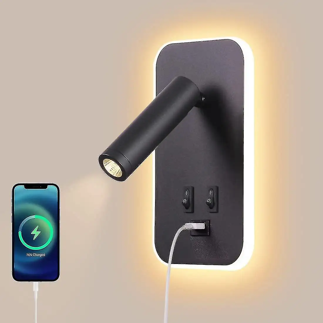 USB 침실 연구 거실 호텔 침대 옆 독서 벽 램프 Led 벽 램프로 현대 벽 램프