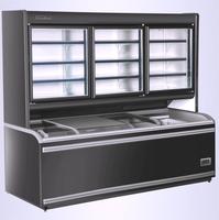 Vitrine Réfrigérée Combinée Haut de Gamme Mère-Fils à Refroidissement par Air, Grande Capacité Personnalisée, Présentoir Intégré pour Supermarché