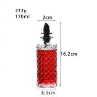 Flacon verseur d'alcool en métal en verre transparent pour vin et cocktail Flacon à goutte japonais de 200 ml pour bouteilles amères