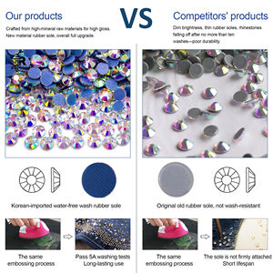 คริสตัลแก้วแบบหลังแบนสำหรับติดร้อน ขายส่งแบบถุงใหญ่ ขนาด SS6 SS10 SS16 12 คัท คริสตัลติดร้อนแบบขายส่งจำนวนมาก - Product Image 5