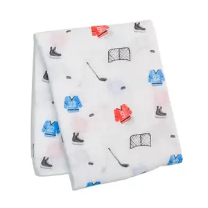 Couverture à langer pour bébé en mousseline de coton et bambou à impression numérique personnalisée