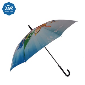 46IN Modern Straight Wooden Handle Semi-Automatic All in 1 Dance Props Blue White Porcelain Windproof Personal <b>Umbrellas</b> Stick - Product Image 2