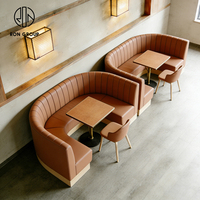 Ensemble de mobilier moderne pour café, restaurant, table et chaise demi-cercle, banquette, canapé