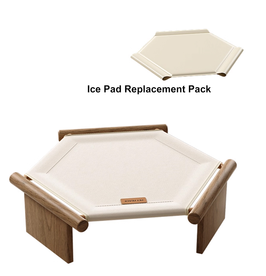 Ensemble de remplacement pour lit de camp en bois massif et tissu Oxford, avec tapis de glace.
