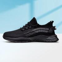 Scarpe con Rialzo 8cm 6cm Nere, Scarpe Casual con Piattaforma, Scarpe Elevate Traspiranti in Maglia per Uomo e Donna