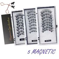 Lot de faux cils magnétiques permanents en vison 3D, réutilisables, en caoutchouc souple, effet naturel, invisibles, pour extension DIY en gros