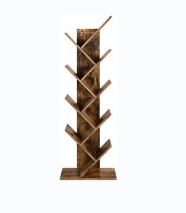<span class=keywords><strong>OUHAN</strong></span> Étagères d'arbre sur pied à 8 niveaux avec salon, bureau à domicile, marron campagnard - Product Image 1