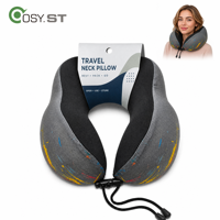 Oreiller cervical ergonomique en mousse à mémoire de forme haute densité, forme en U, portable, pour voyage, avec housse amovible et lavable, certifié OEKO