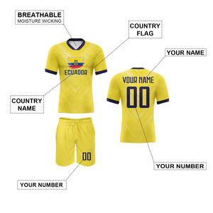 เสื้อฟุตบอลผู้ชายผ้าโพลีเอสเตอร์100% ชุดเล่นฟุตบอลคอวีรุ่นนักเล่นทีมชาติออกแบบได้ตามต้องการ - Product Image 3