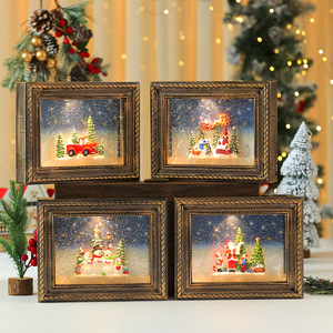 Décoration de Noël créative avec cadres photo interchangeables, boîte à musique lumineuse sur le thème de la neige, inspirée de la musique, parfaite pour - Product Image 3